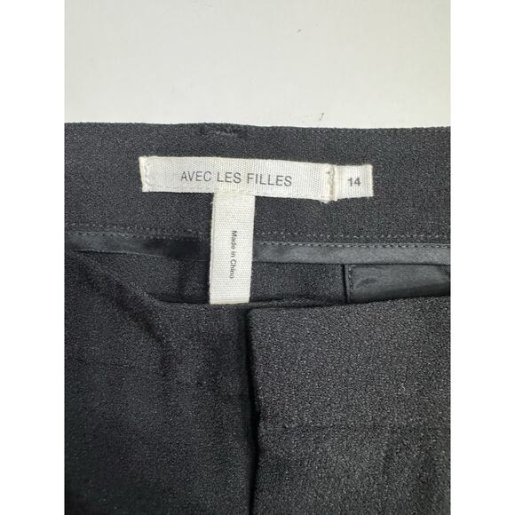 Avec Les Filles Anthropologie Womens 14 Black Straight Leg Ankle Pants Trousers - Picture 4 of 7